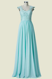 Charming Sleeveless Floor-Length A-Line Chiffon Bridesmaid Dresses with Appliques