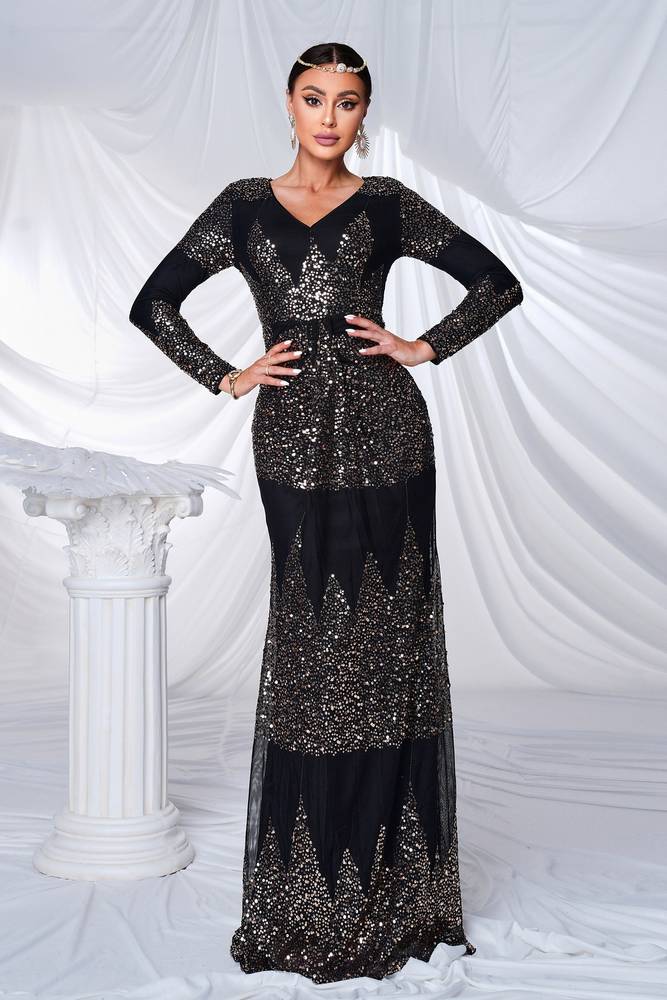 Mermaid Sequin Long Sleeves Evening Dresses