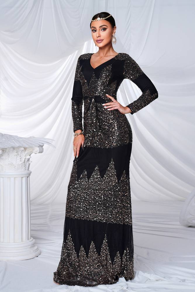 Mermaid Sequin Long Sleeves Evening Dresses