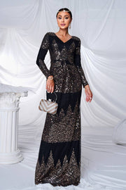 Mermaid Sequin Long Sleeves Evening Dresses