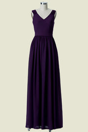 Regency V-Neck Sleeveless A-Line Chiffon Bridesmaid Dresses