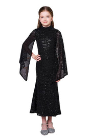 Black High Neck Mermaid SequinTeen Girl Prom Dresses