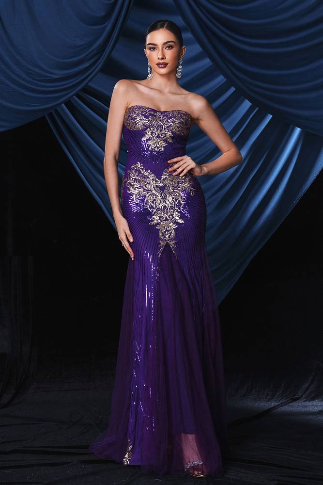 Regency Strapless Mermaid Sequin Prom Evening Dresses