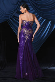 Regency Strapless Mermaid Sequin Prom Evening Dresses