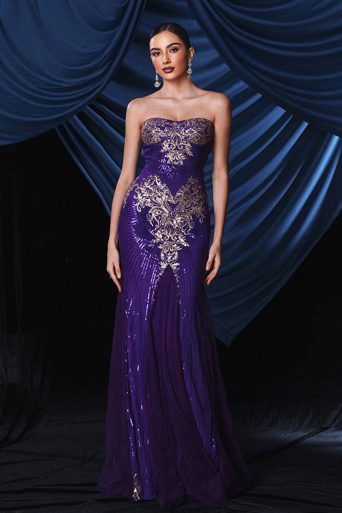 Regency Strapless Mermaid Sequin Prom Evening Dresses