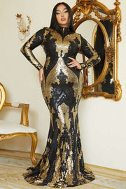 Plus Size Long Sleeves Mermaid Evening Dresses