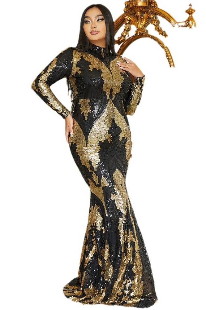 Plus Size Long Sleeves Mermaid Evening Dresses