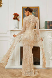 Sequined Long Sleeves Mermaid Evening Dresses