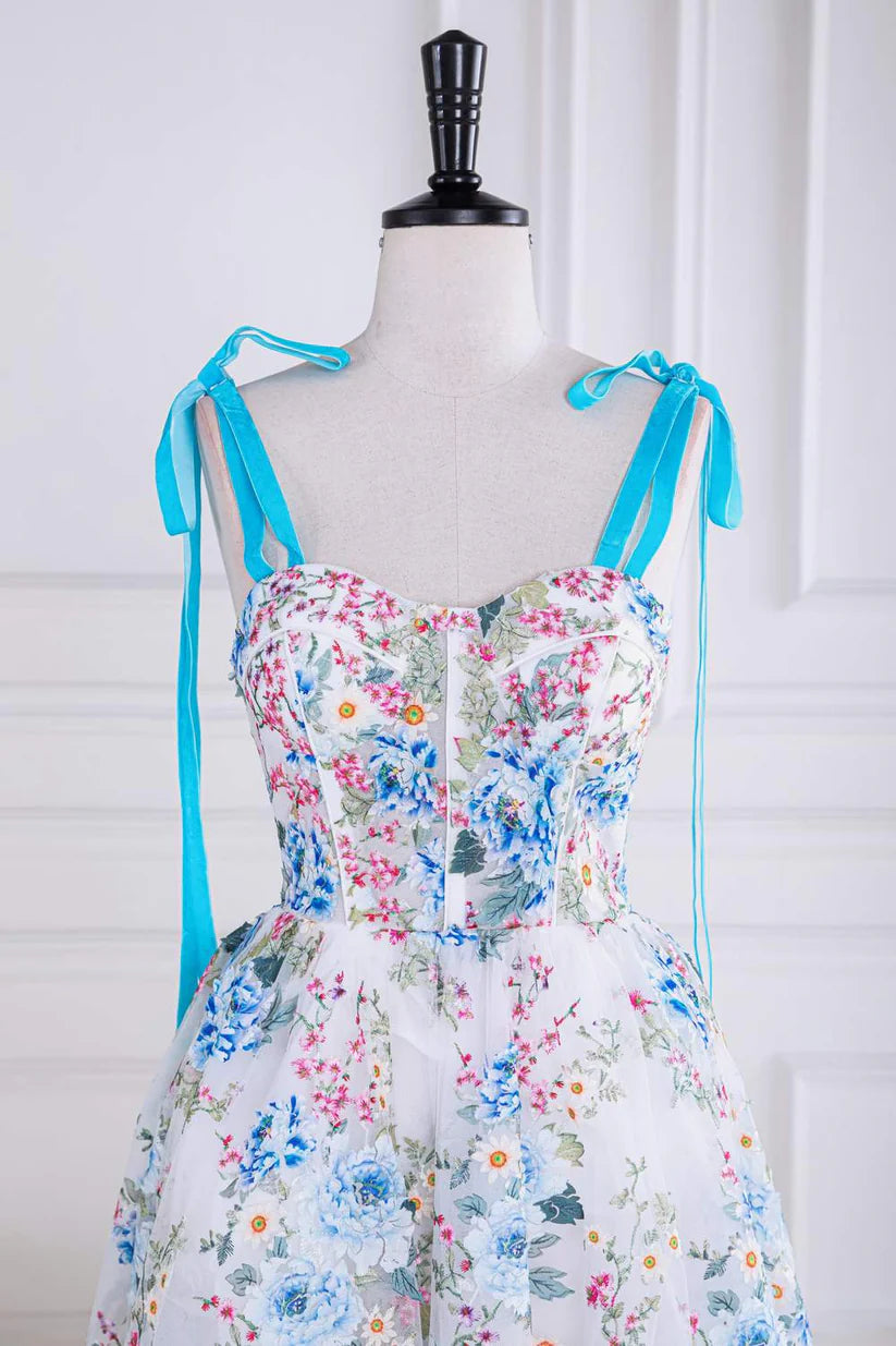 Charming Sweetheart Sleeveless A-Line Floral Print Party Dresses