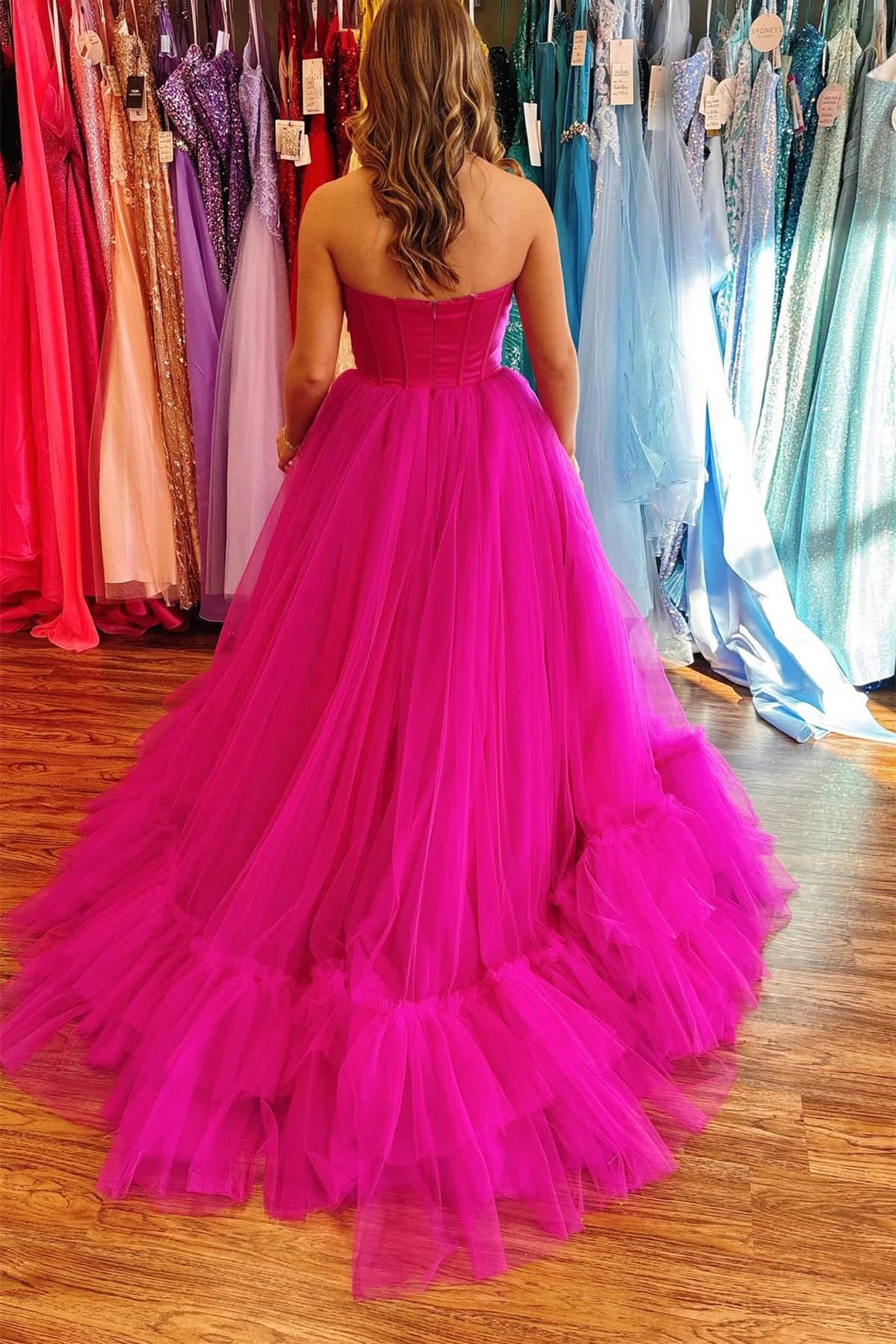 Radiant Sweetheart A-Line Strapless Tulle Party Dresses
