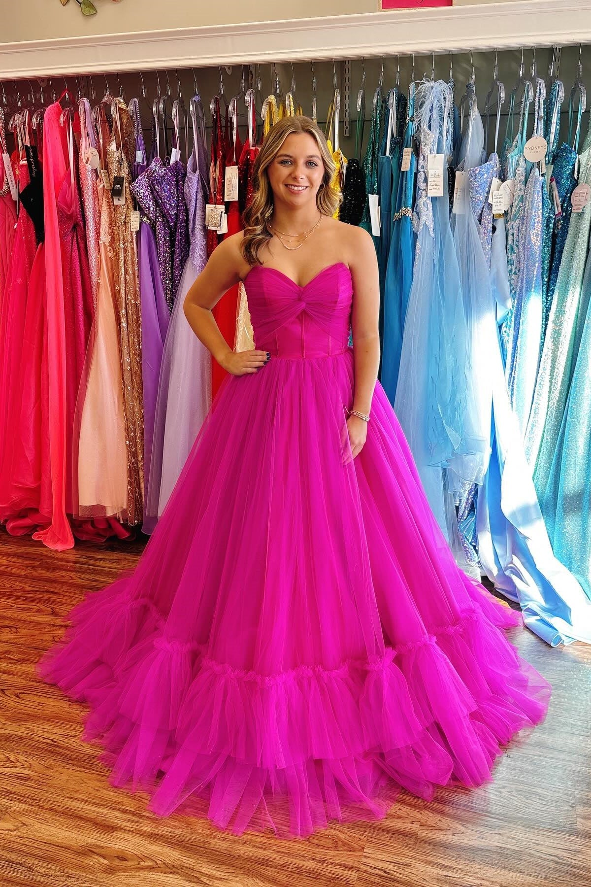 Radiant Sweetheart A-Line Strapless Tulle Party Dresses