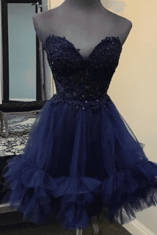 Gorgeous Sweetheart Strapless A-Line Tulle Short Homecoming Dress