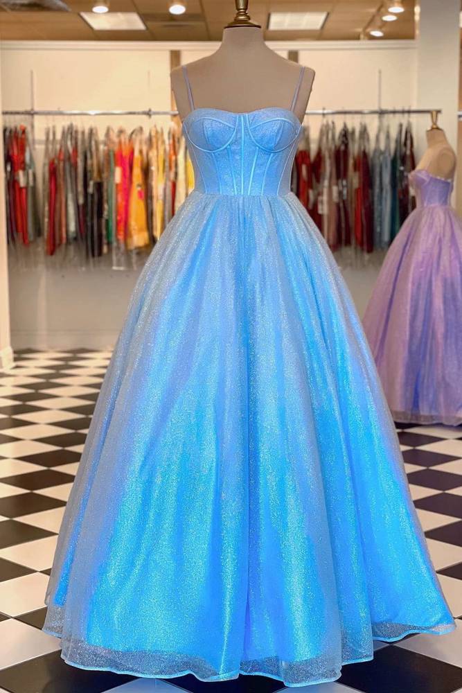 Pool Floor-Length Strapless Tulle Prom Dresses