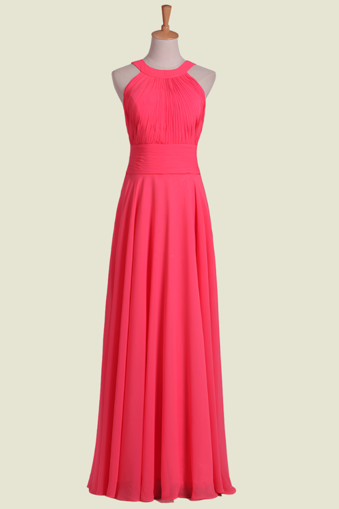 Fashionable Floor-Length Sleeveless Jewel Neck A-Line Bridesmaid Dresses