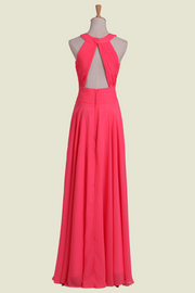 Fashionable Floor-Length Sleeveless Jewel Neck A-Line Bridesmaid Dresses