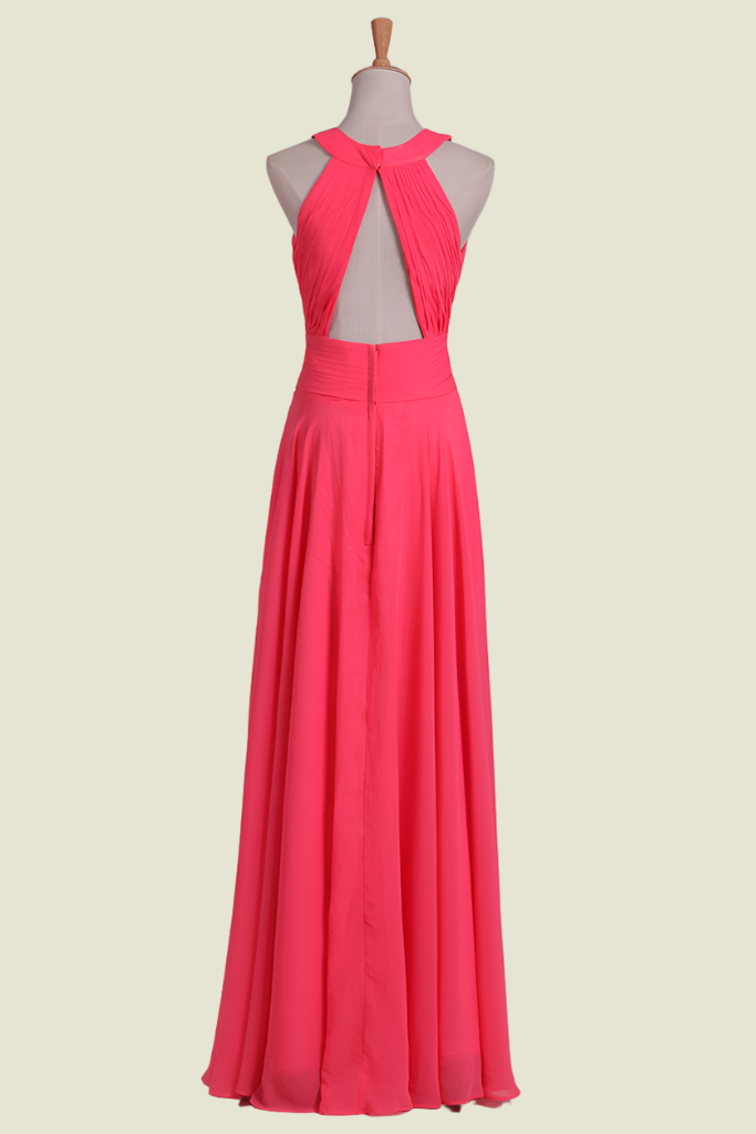 Fashionable Floor-Length Sleeveless Jewel Neck A-Line Bridesmaid Dresses