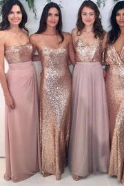 Luxurious Sequined Sleeveless Bridesmaid Dresses