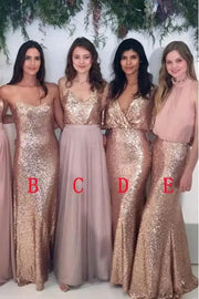 Luxurious Sequined Sleeveless Bridesmaid Dresses