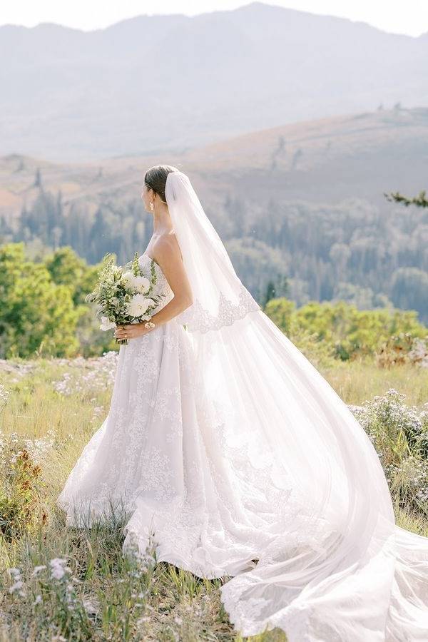 Beautiful Strapless A-Line Tulle Wedding Dresses with Appliques