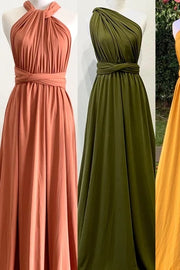 Fashionable Infinity A-Line Chiffon Long Bridesmaid Dresses