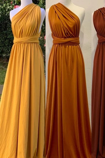 Fashionable Infinity A-Line Chiffon Long Bridesmaid Dresses