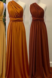 Fashionable Infinity A-Line Chiffon Long Bridesmaid Dresses