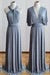 Dusty Blue Elegant Infinity A-Line Chiffon Long Bridesmaid Dresses