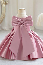 Wisteria Ball Gown Sleeveless Satin Flower Girl Dresses with Bow