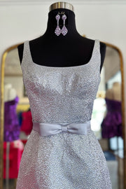 Stylish Square Neck Sleeveless Sequined A-Line Short Homecoming Dresses