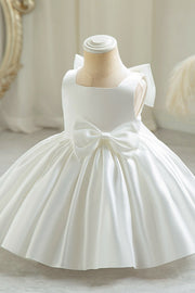 Ball Gown Sleeveless Satin Flower Girl Dresses with Bow