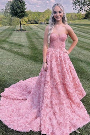 Elegant Long A-Line Sweetheart Strapless Prom Dresses