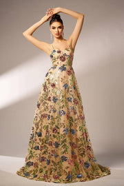 Long A-Line Sequin Sweetheart Sleeveless Evening Dresses