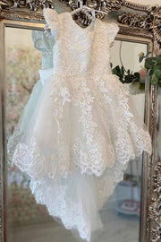 Hi-Lo A-Line Tulle Flower Girl Dresses with Appliques