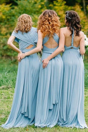 Pool Elegant Convertible A-Line Chiffon Bridesmaid Dresses