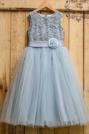 A-Line Tulle Flower Girl Dresses with Flower