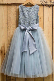 A-Line Tulle Flower Girl Dresses with Flower