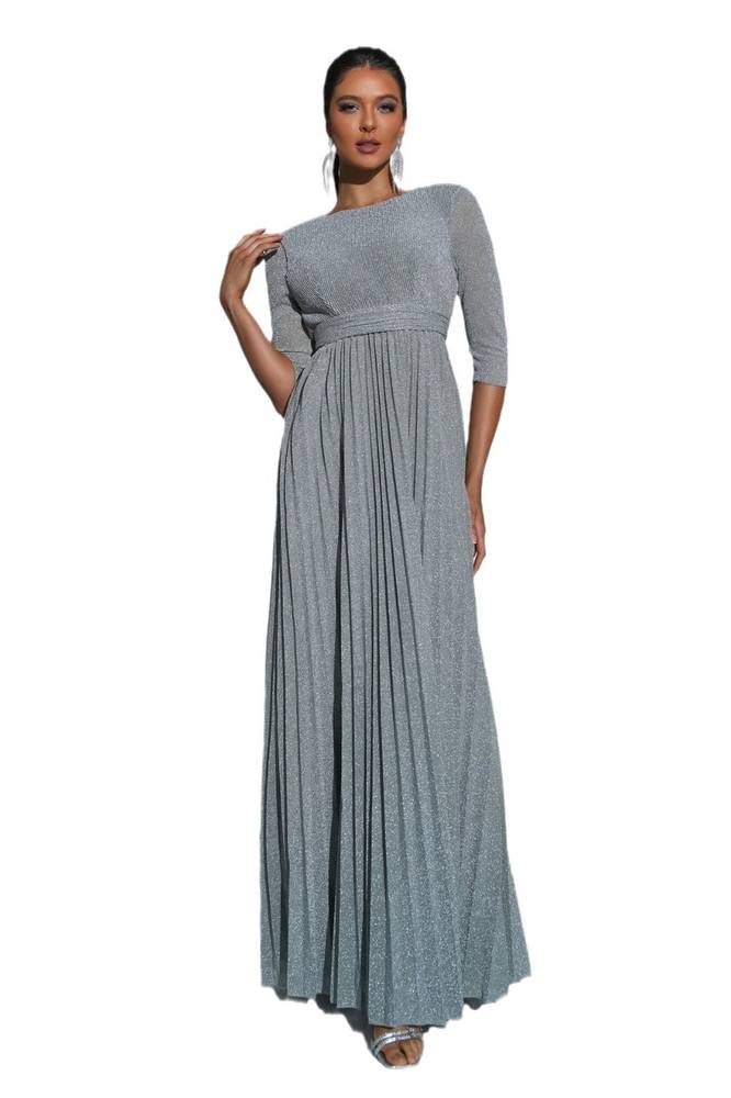 Ankle-Length 3/4 Long Sleeves A-Line Evening Dresses with Ruffles