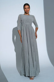 Ankle-Length 3/4 Long Sleeves A-Line Evening Dresses with Ruffles