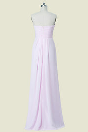 Blushing Pink Strapless Sweetheart A-Line Chiffon Bridesmaid Dresses