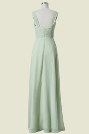 Floor-Length Sweetheart Straps A-Line Chiffon Bridesmaid Dresses with Open Back