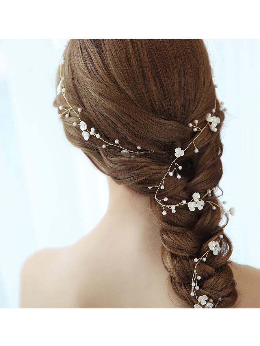 Lovely 1-meter Long Handmade Pearl Braided Headband Accessories