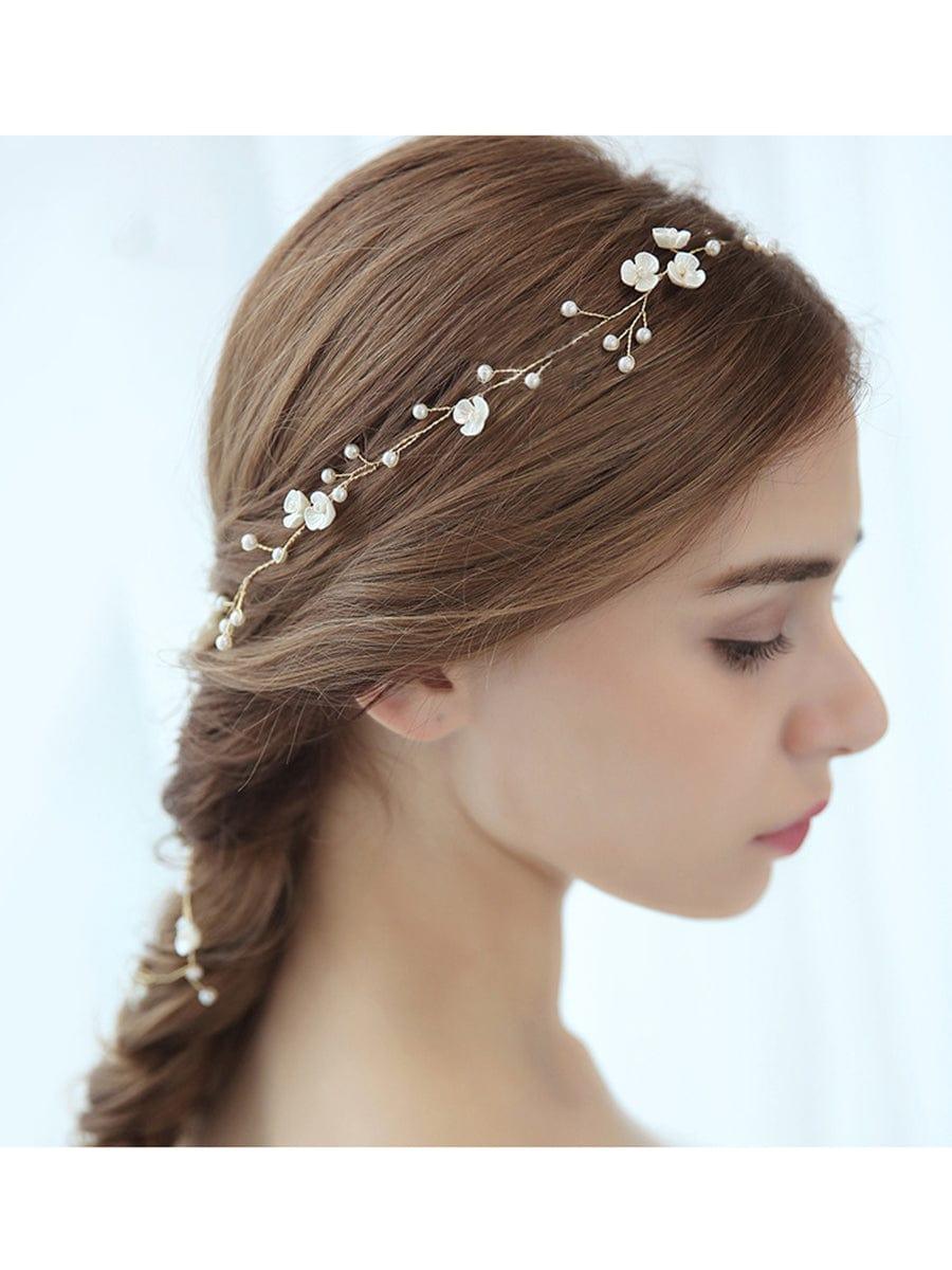 Lovely 1-meter Long Handmade Pearl Braided Headband Accessories