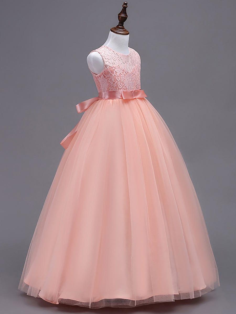 Fashionable Princess Bow A-Line Lace Tulle Flower Girl Dress