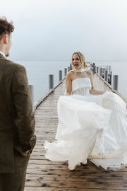 Charming Strapless Long A-Line Wedding Dresses