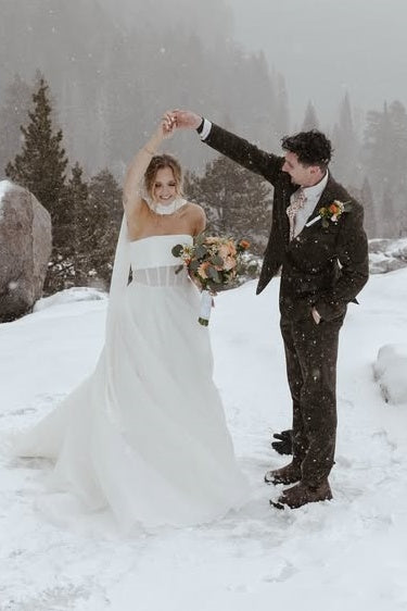 Charming Strapless Long A-Line Wedding Dresses