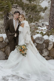 Charming Strapless Long A-Line Wedding Dresses