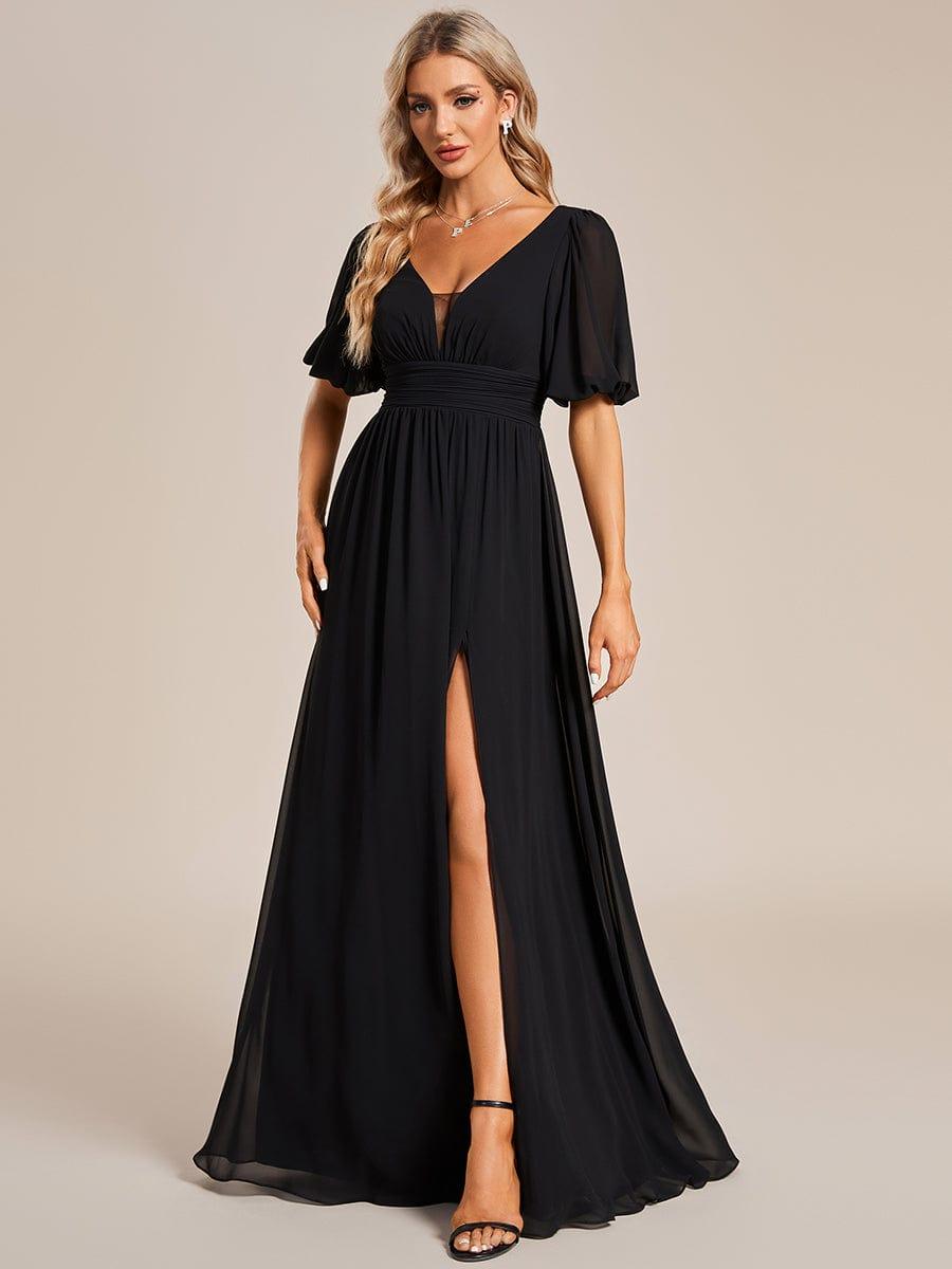 Charming Chiffon A-Line V-Neck Evening Dress with Slit