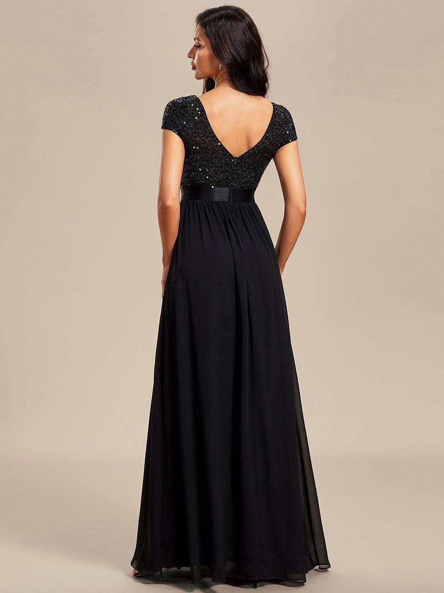 Dreamy A-Line Floor-Length Chiffon Formal Evening Dress with Open Back