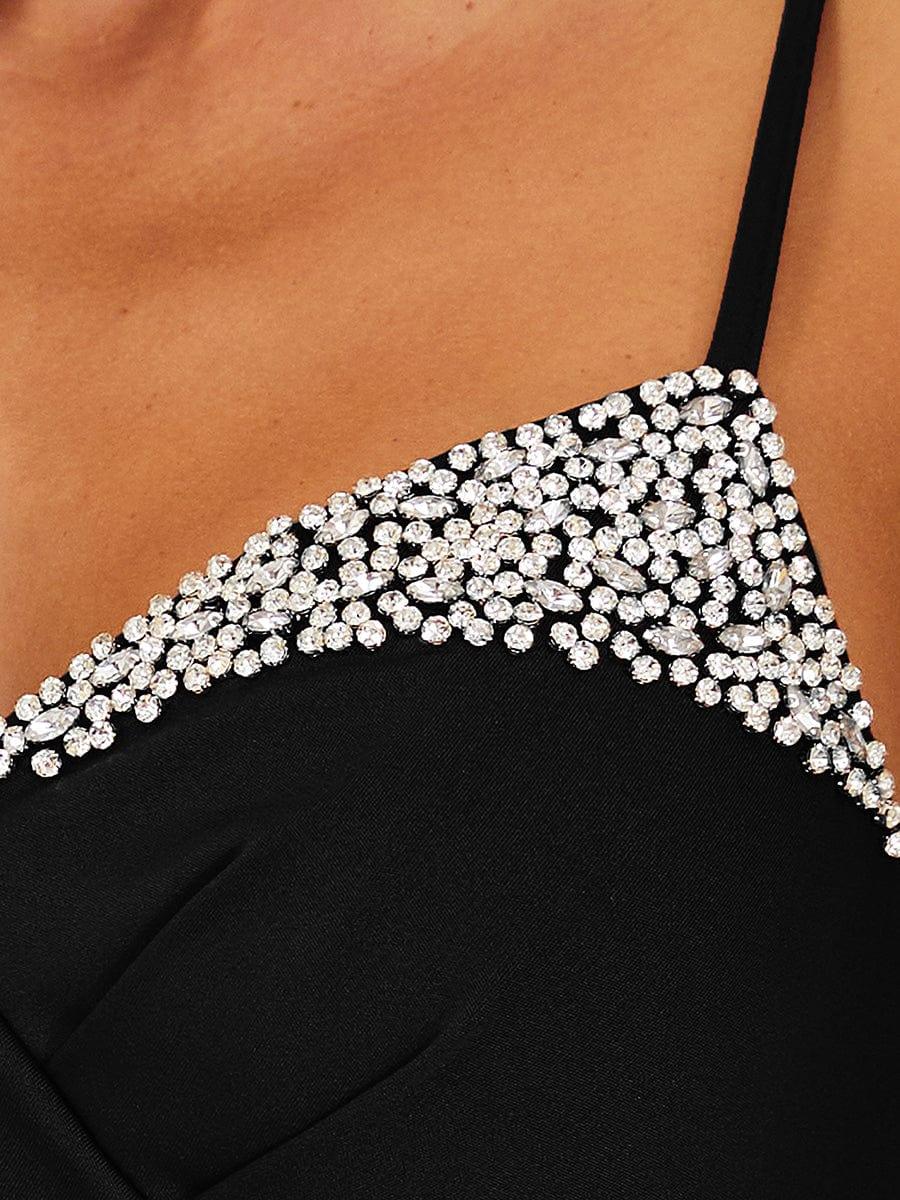 Fancy Spaghetti Straps Mermaid Evening Dress with High Slit