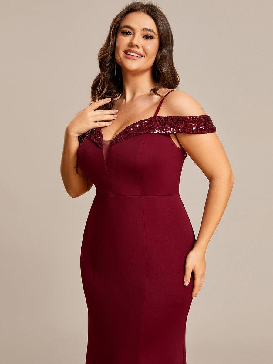 Fabulous Off-The-Shoulder Mermaid Evening Dress with Spaghetti Straps